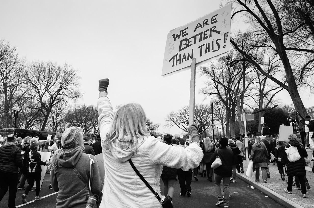 People at a rally